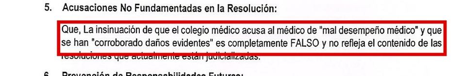 Marco Zegarra Alarcón: la insinuación de mal desempeño médico y daños evidentes es completamente FALSO según el Colegio Médico